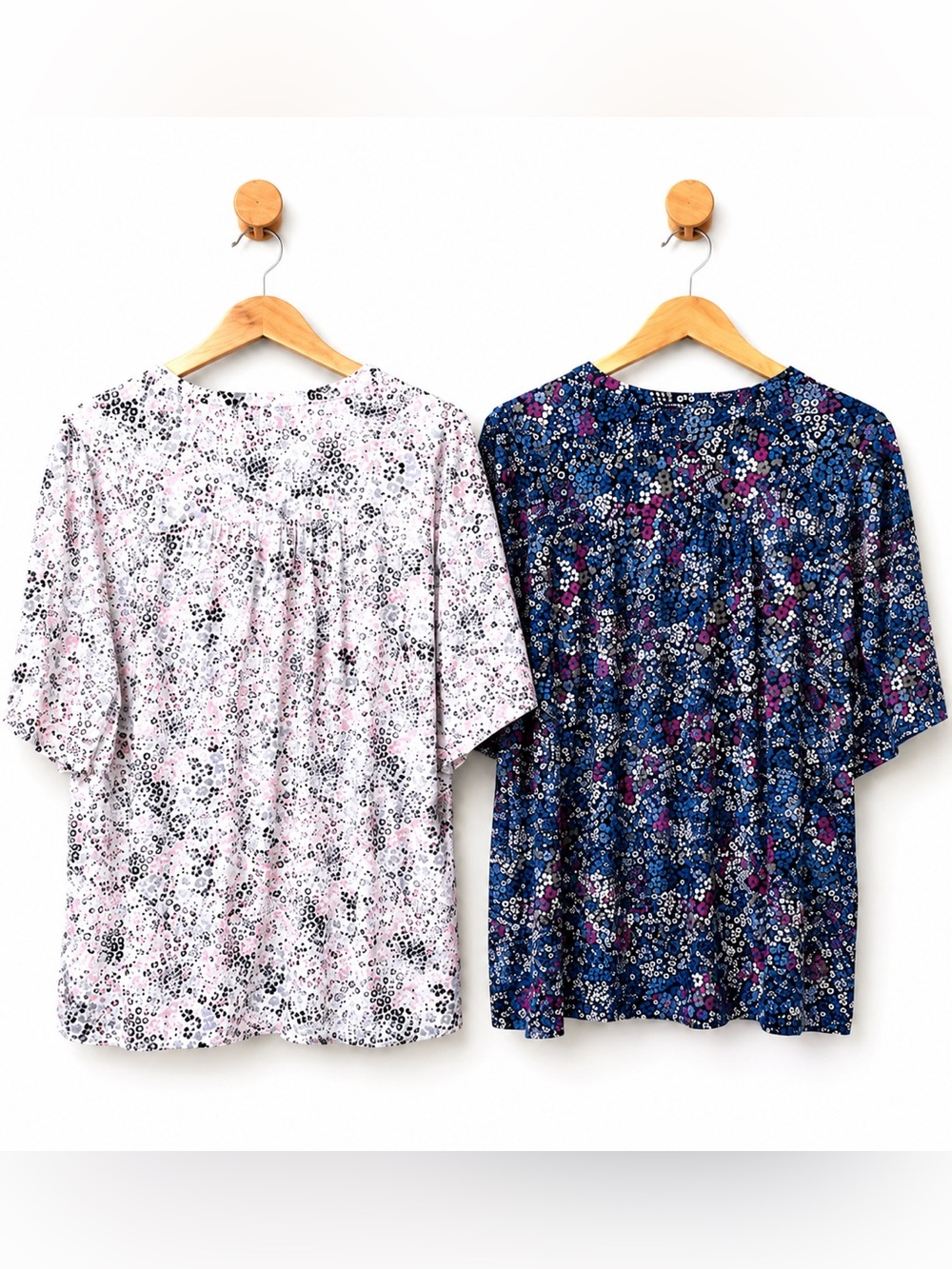 (2) Lands' End Women's Floral Short Sleeve Tops - Size 1X - Picture 2 of 8